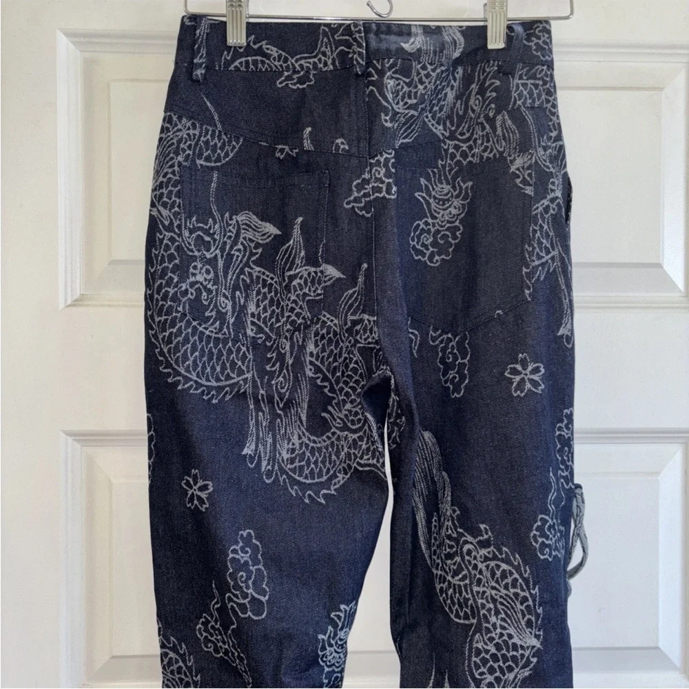 Kim Shui SET Stylish Bandana Print Women's Blue Top & Pants XS Rare - Picture 5 of 6